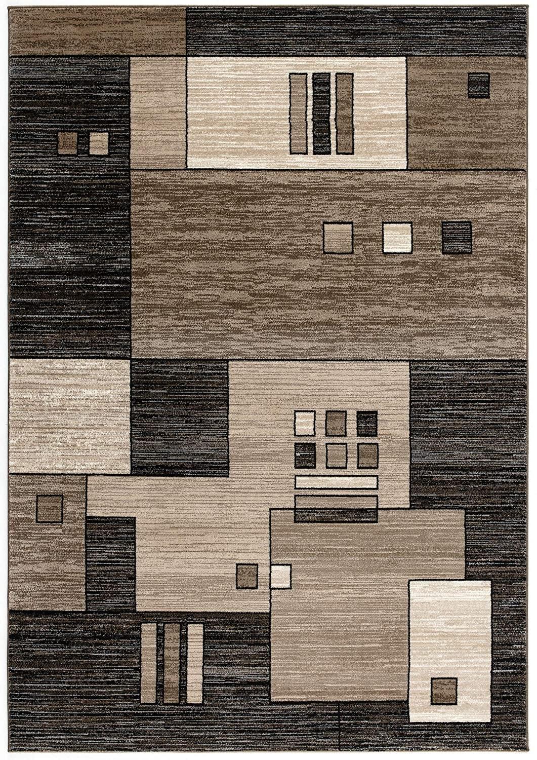 2’ x 15’ Beige and Brown Geometric Runner Rug