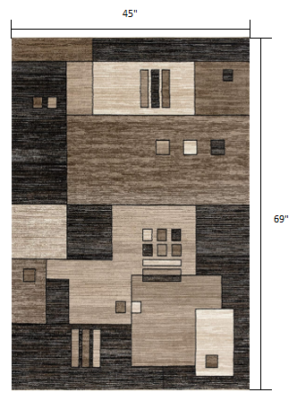4’ x 6’ Beige and Brown Geometric Area Rug