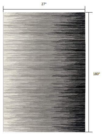 2’ x 15’ Black Transitional Striped Runner Rug