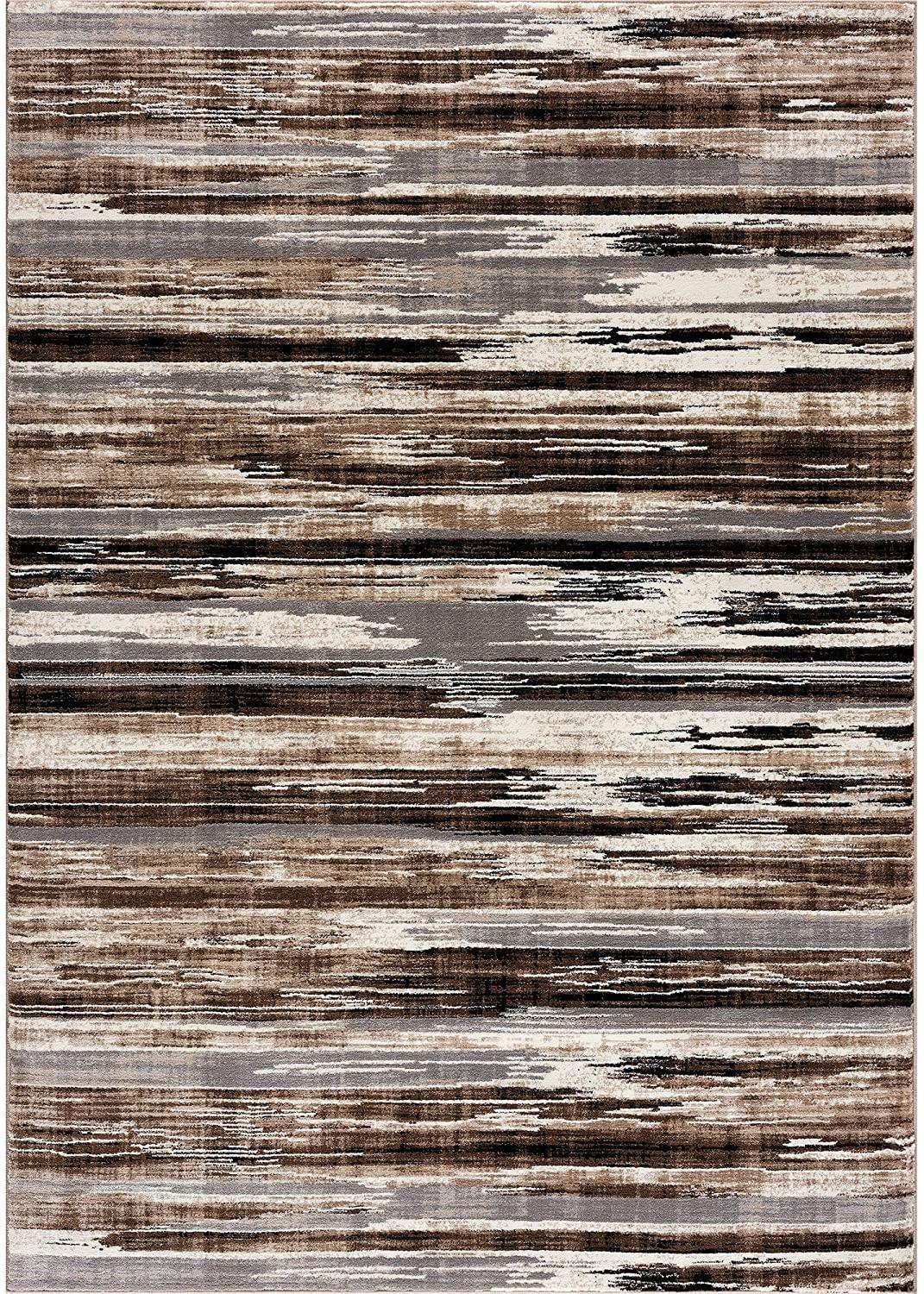 2’ x 10’ Beige Rustic Strokes Runner Rug