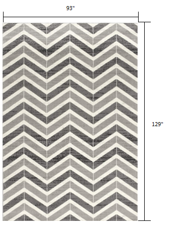 8’ x 11’ Gray Distressed Chevron Area Rug