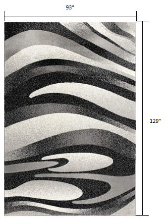 8’ x 11’ Black and Gray Abstract Marble Area Rug