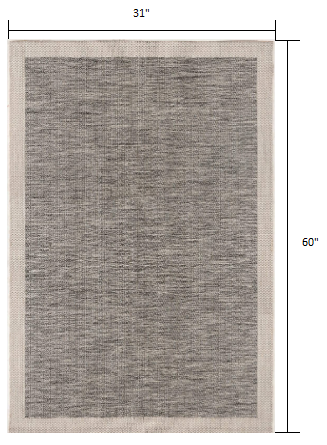 3’ x 5’ Sand and Gray Distressed Border Area Rug