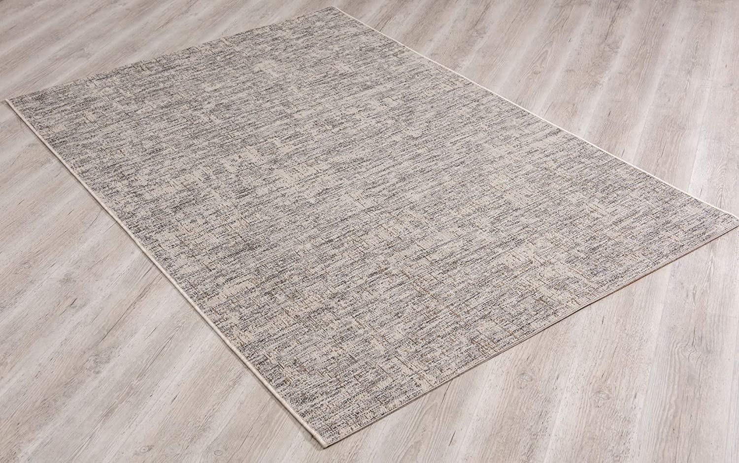 3’ x 10’ Ivory and Gray Modern Weathered Runner Rug