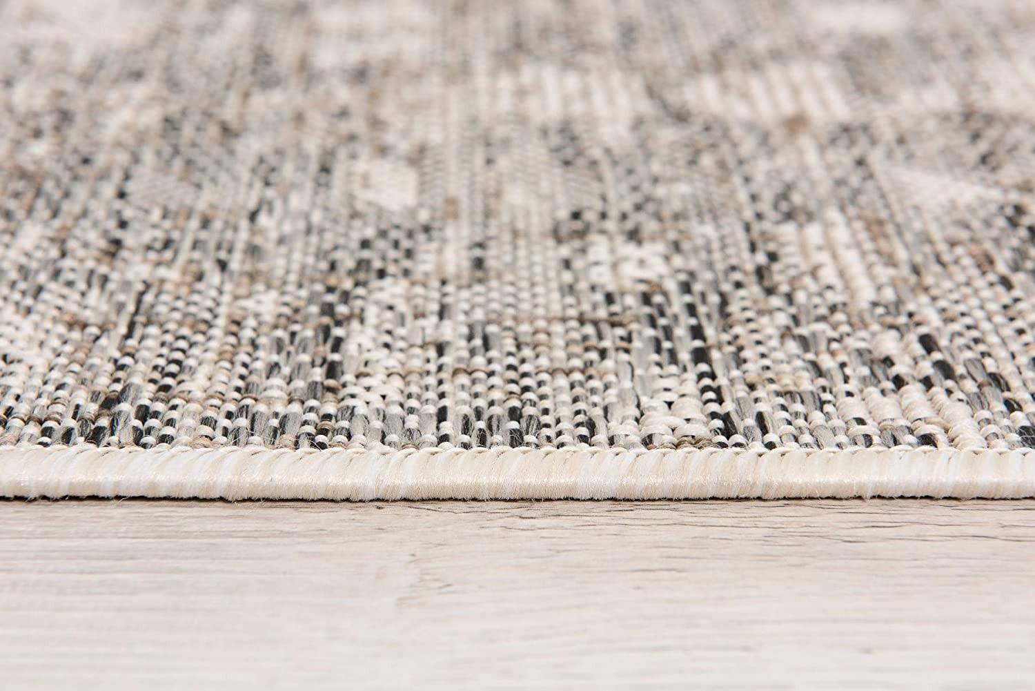 3’ x 8’ Ivory and Gray Modern Weathered Runner Rug