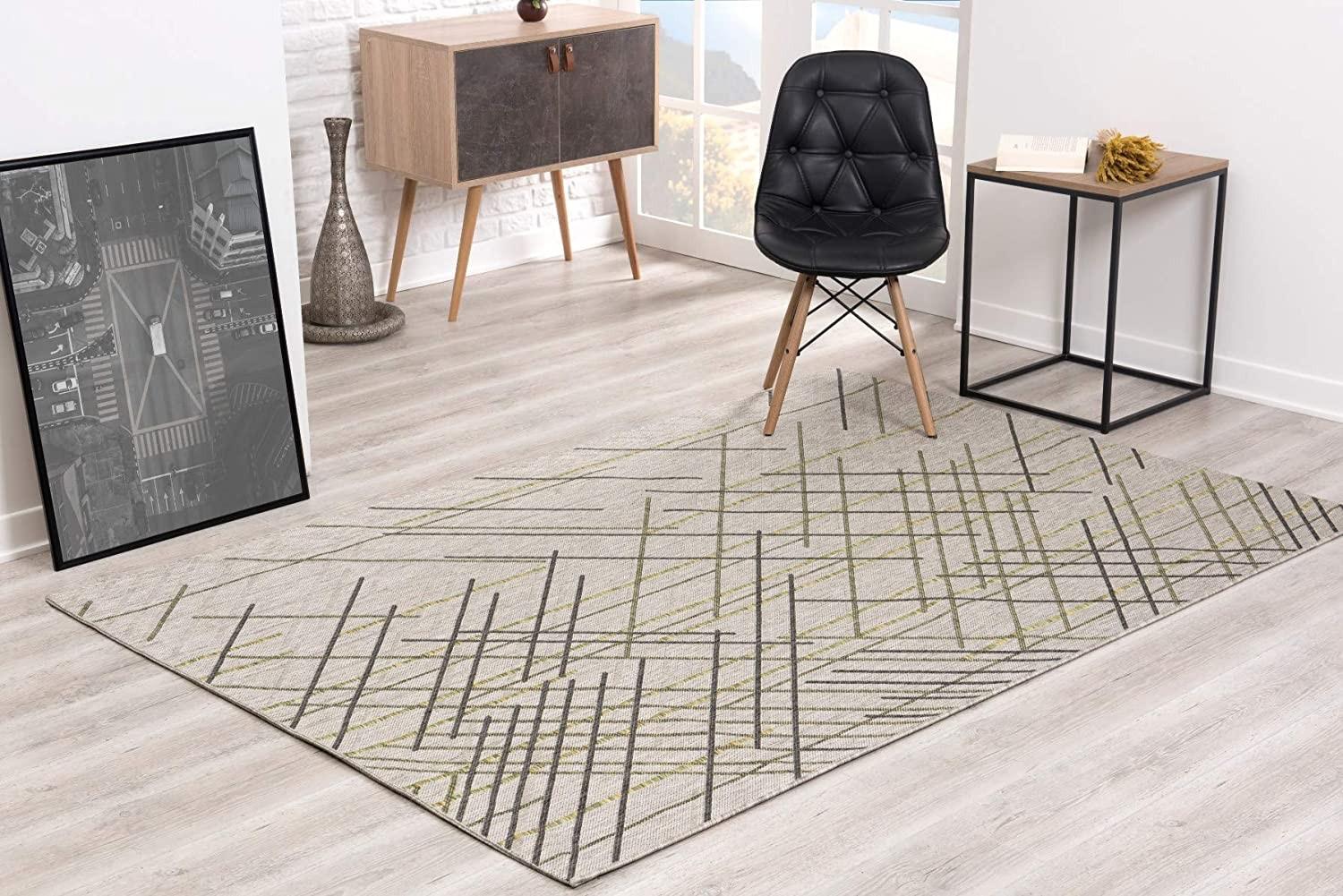 5’ x 8’ Sage Abstract Linework Area Rug Default Title