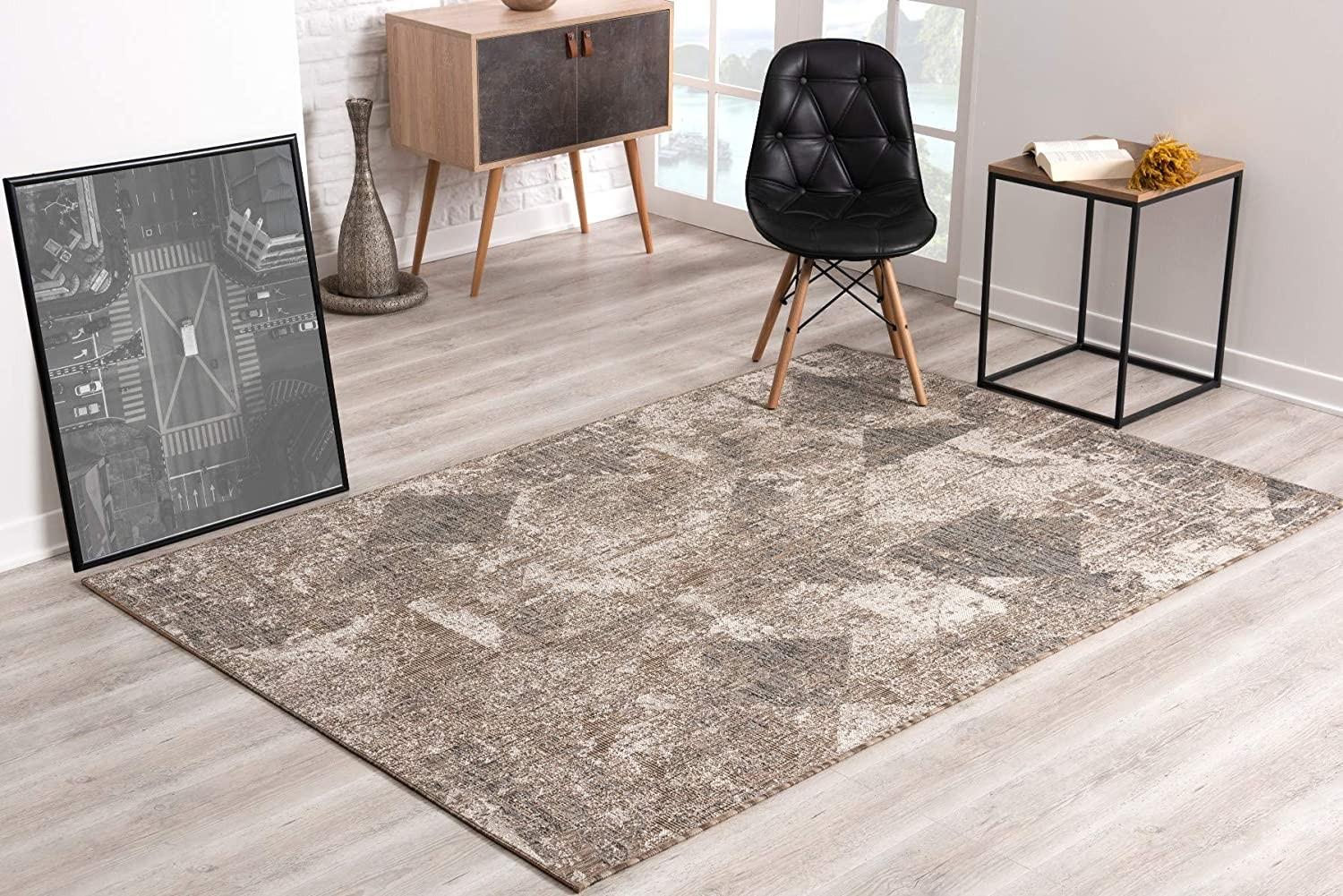 3’ x 5’ Ivory Distressed Diamonds Area Rug Default Title