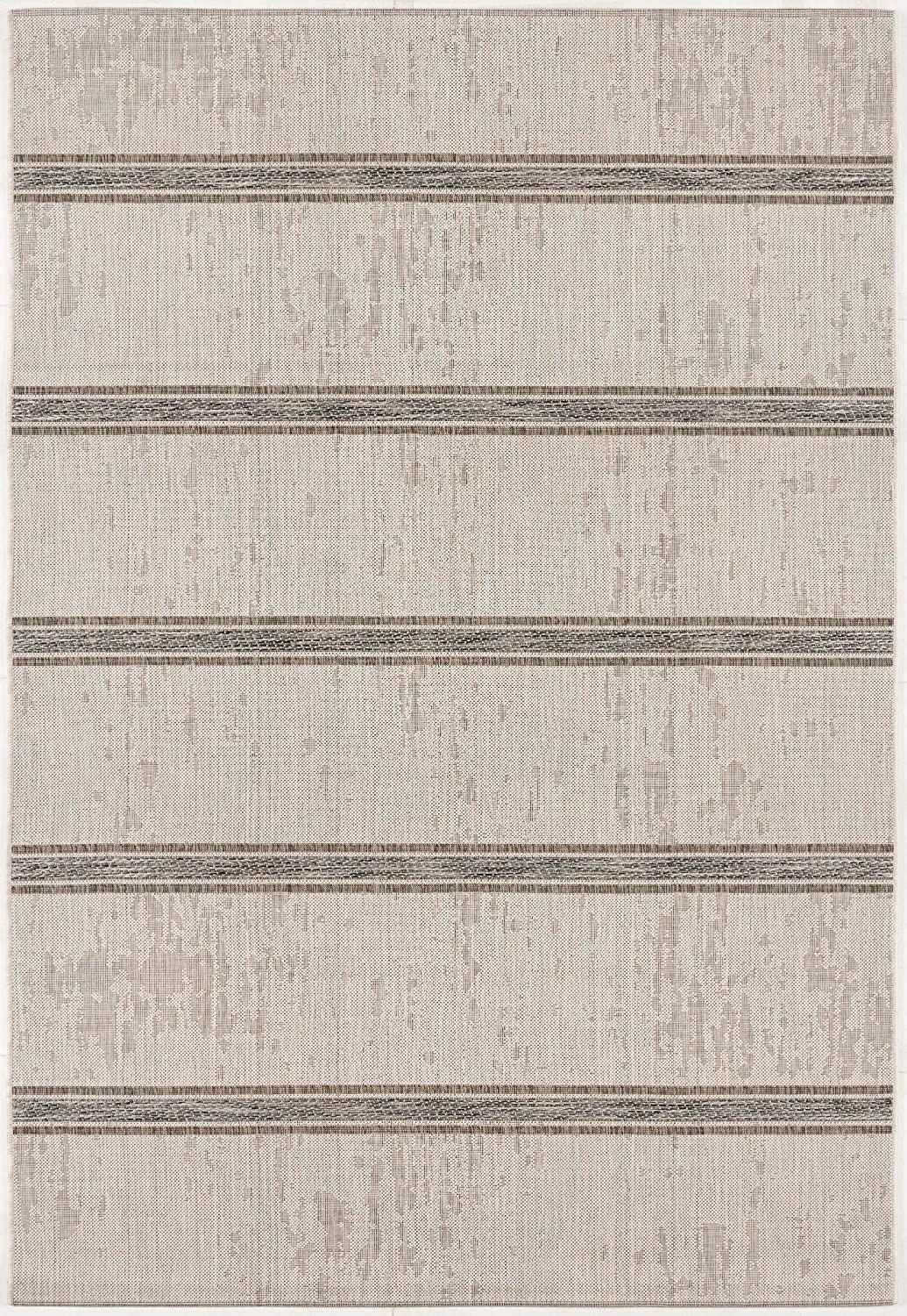 3’ x 8’ Ivory Transitional Striped Runner Rug