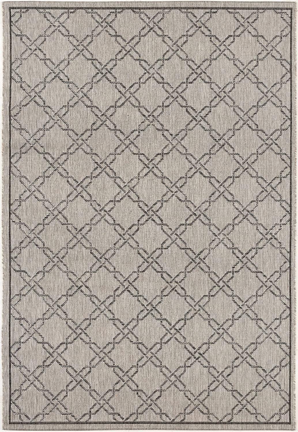 3’ x 15’ Gray Geometric Lattice Runner Rug