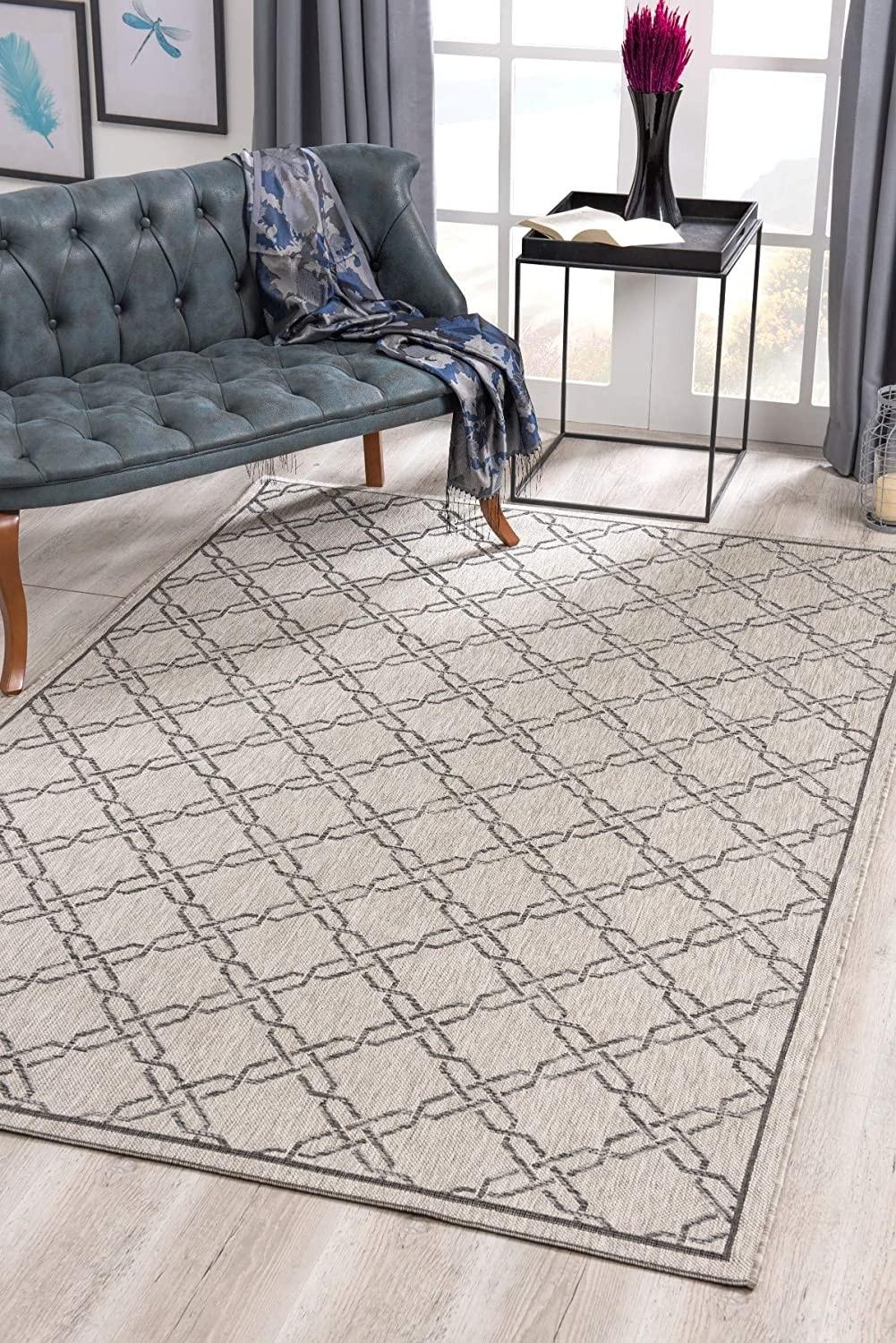 3’ x 15’ Gray Geometric Lattice Runner Rug