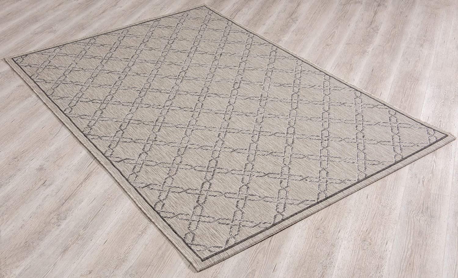 3’ x 15’ Gray Geometric Lattice Runner Rug