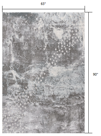 5’ x 8’ Gray Distressed Abstract Area Rug Default Title