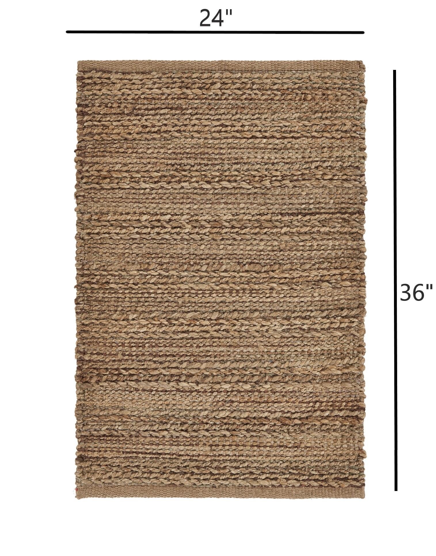2’ x 3’ Brown Braided Scatter Rug