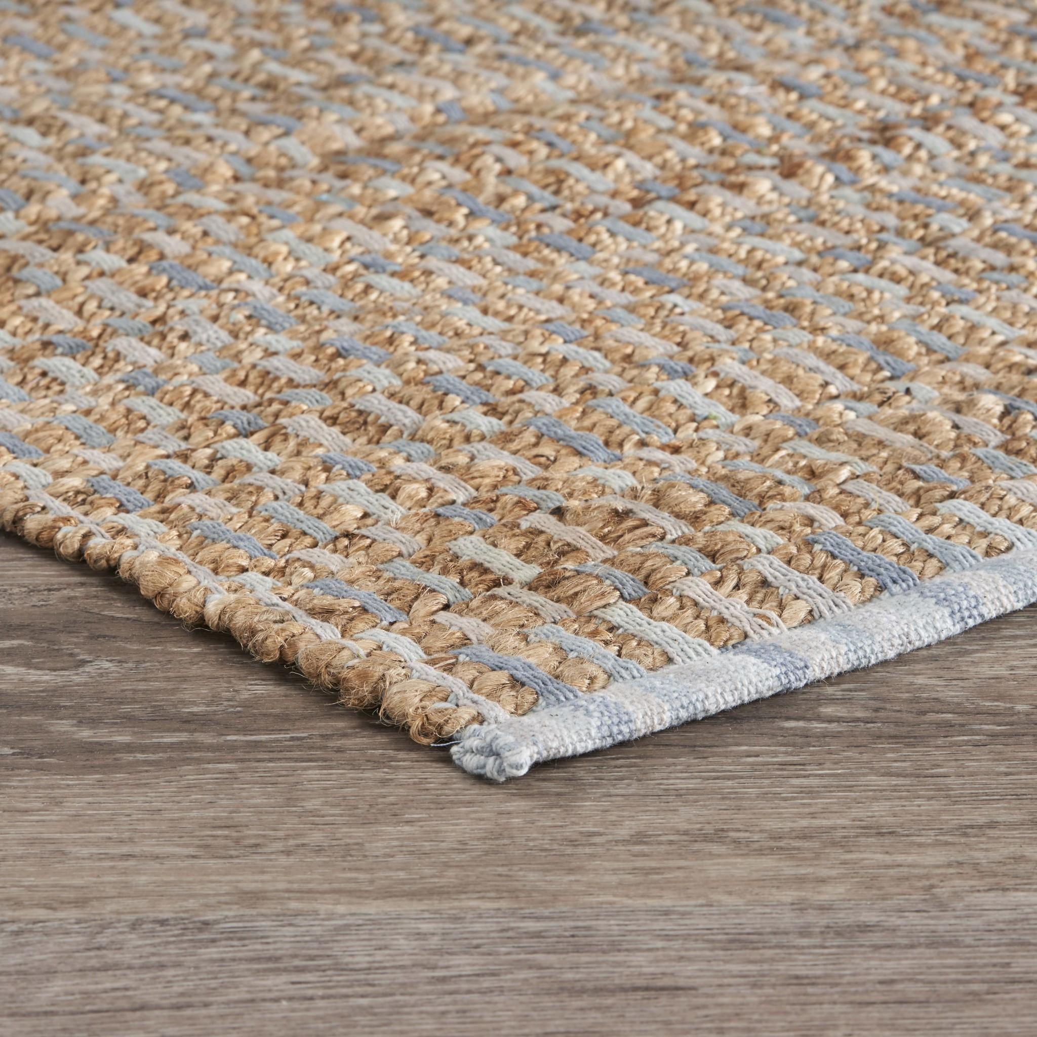 2’ x 3’ Blue and Brown Checkered Scatter Rug