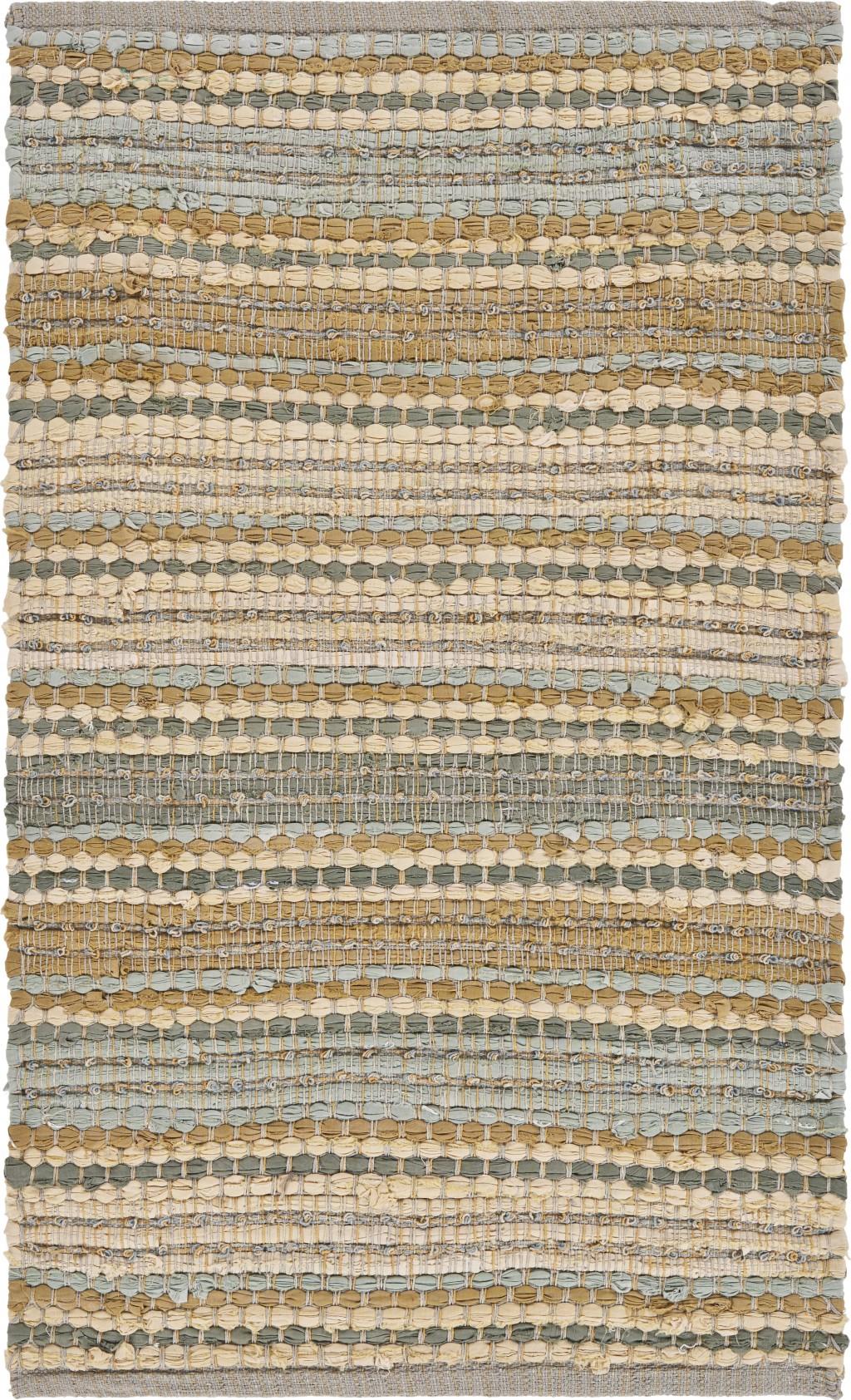 2’ x 3’ Tan and Gray Accent Striped Scatter Rug Default Title