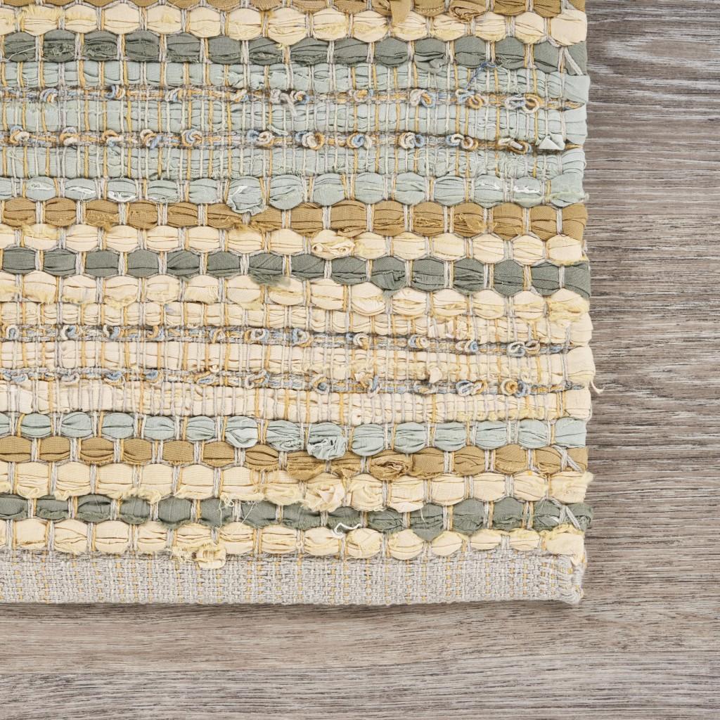 2’ x 3’ Tan and Gray Accent Striped Scatter Rug