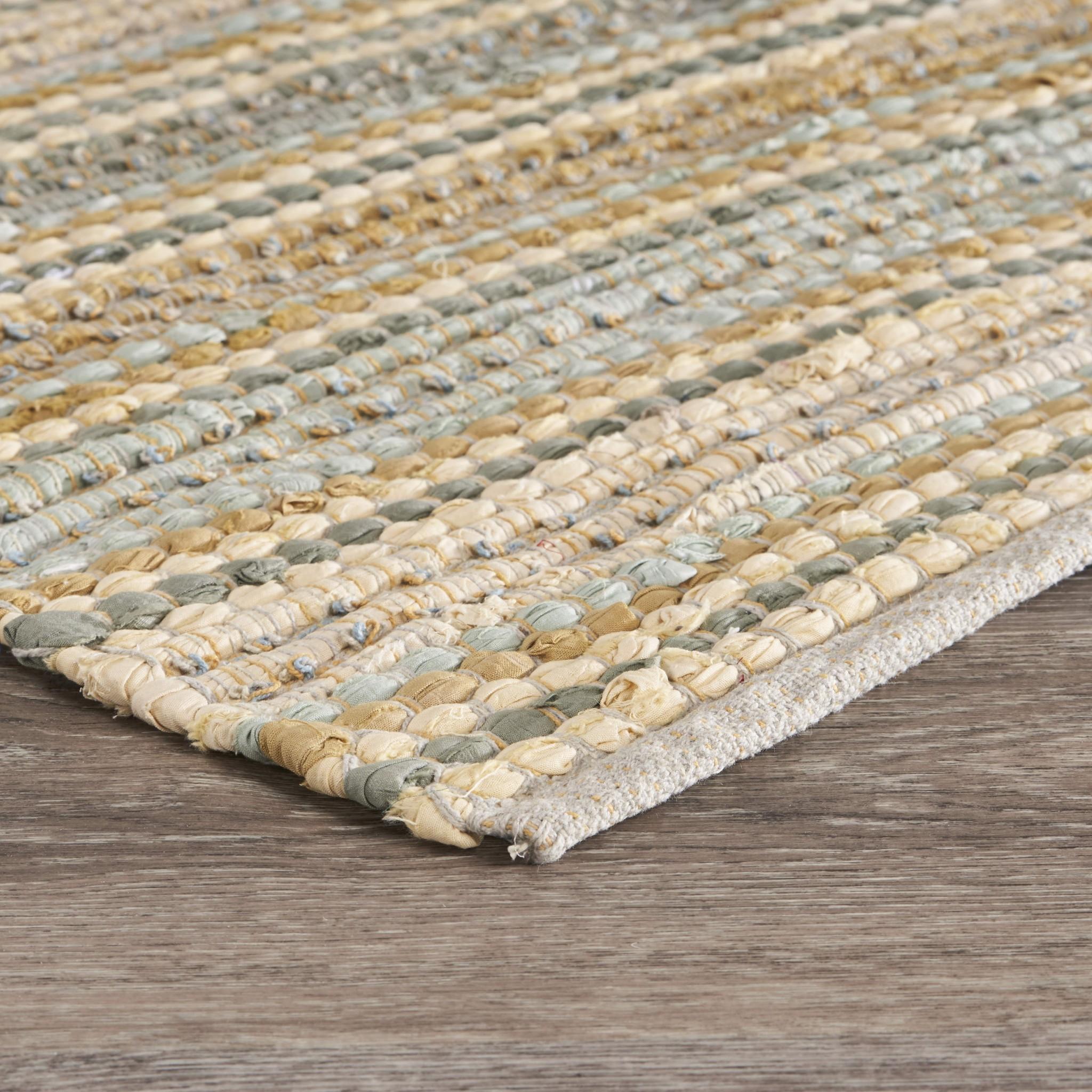2’ x 3’ Tan and Gray Accent Striped Scatter Rug