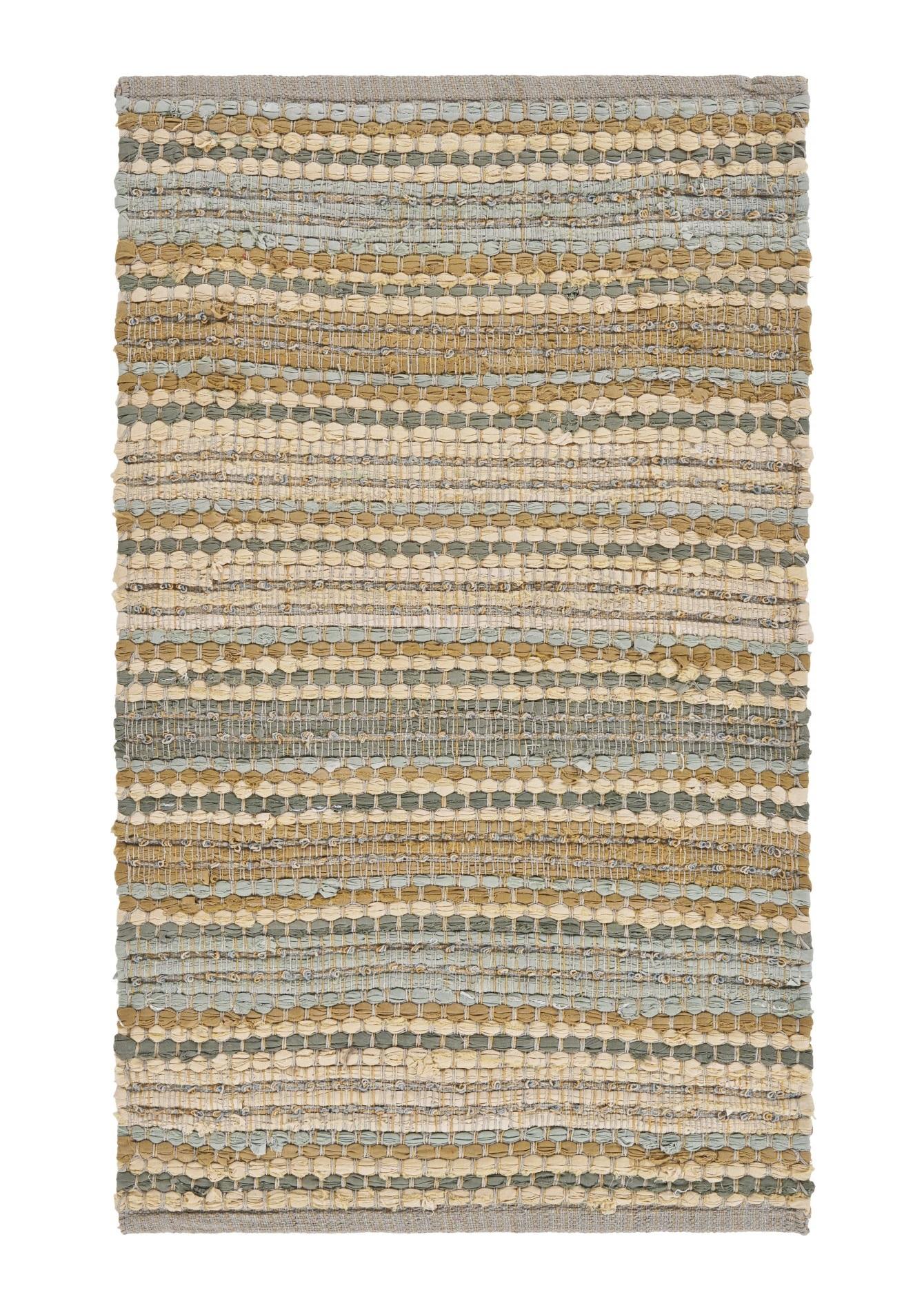 2’ x 3’ Tan and Gray Accent Striped Scatter Rug