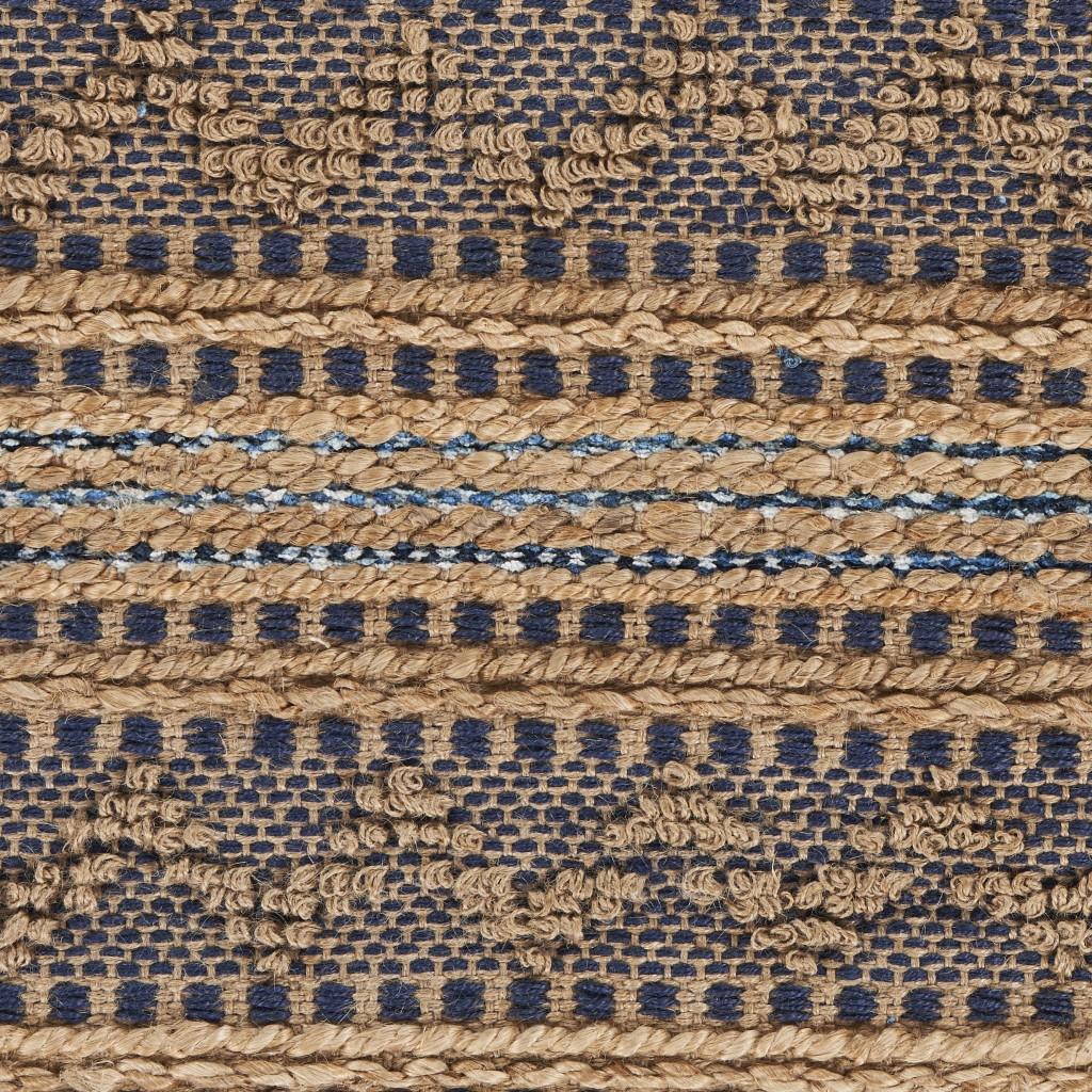 2’ x 3’ Tan and Navy Decorative Jute Scatter Rug