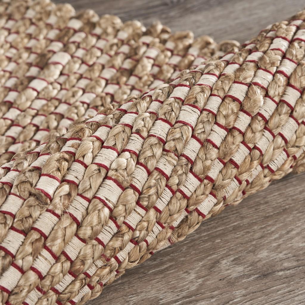 2’ x 3’ Tan and Burgundy Checkered Scatter Rug