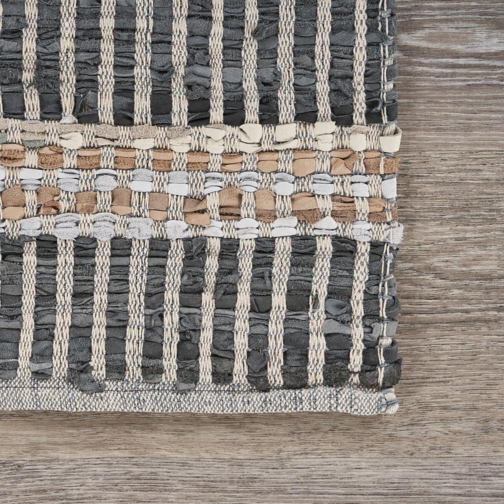 2’ x 3’ Gray and Tan Geometric Panel Scatter Rug