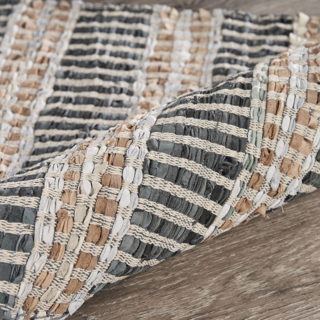 2’ x 3’ Gray and Tan Geometric Panel Scatter Rug