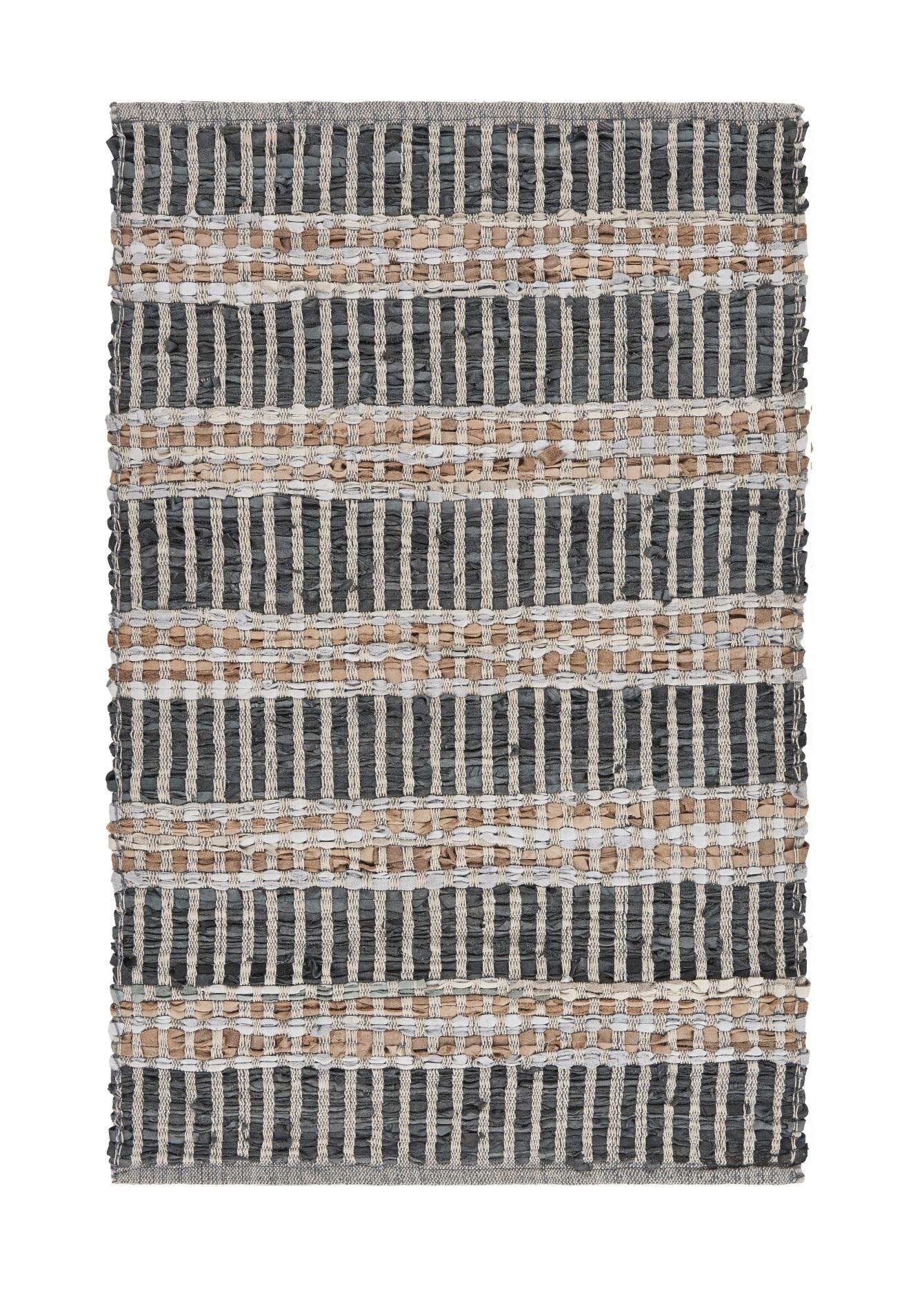 2’ x 3’ Gray and Tan Geometric Panel Scatter Rug Default Title