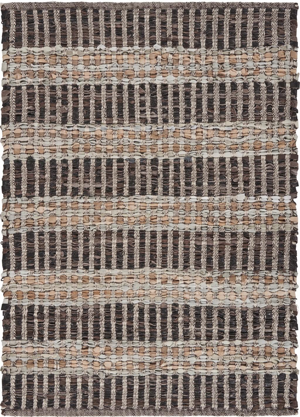 2’ x 3’ Brown and Tan Geometric Panel Scatter Rug