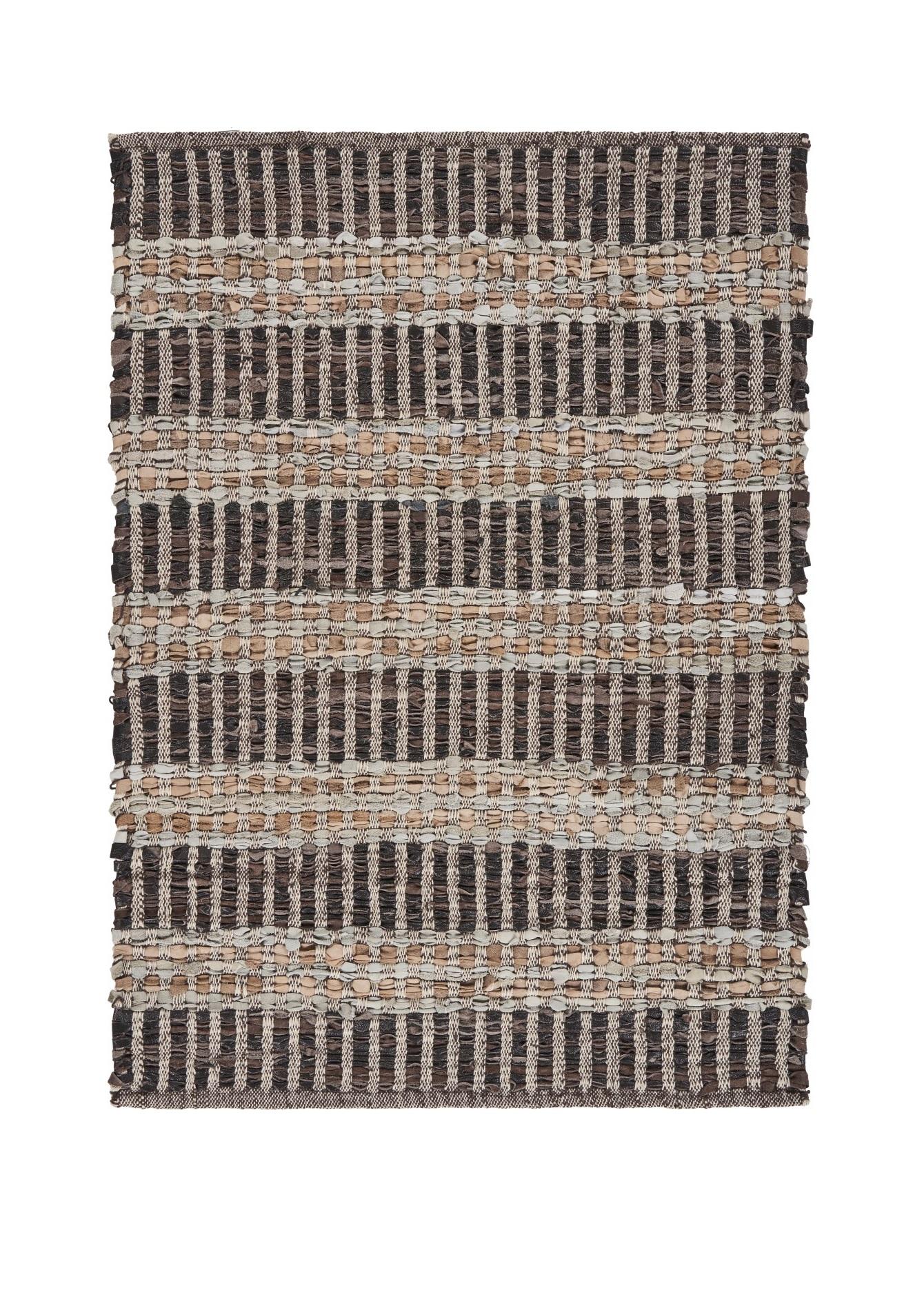 2’ x 3’ Brown and Tan Geometric Panel Scatter Rug