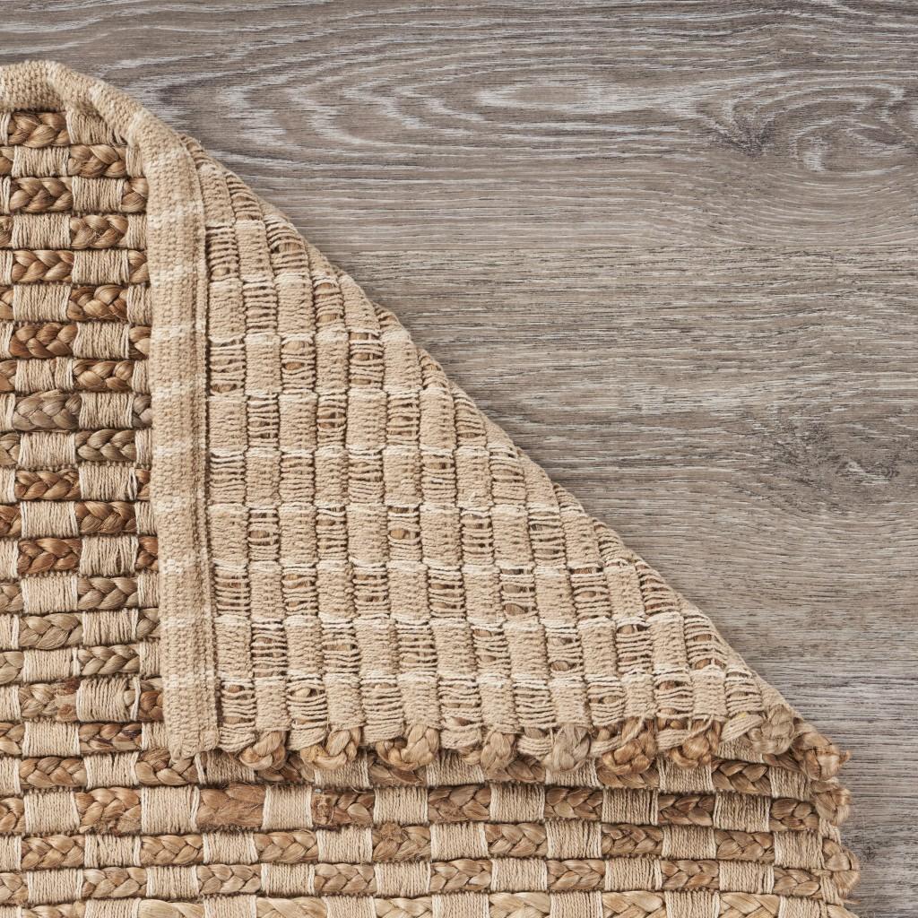 2’ x 3’ Tan and Beige Checkered Scatter Rug