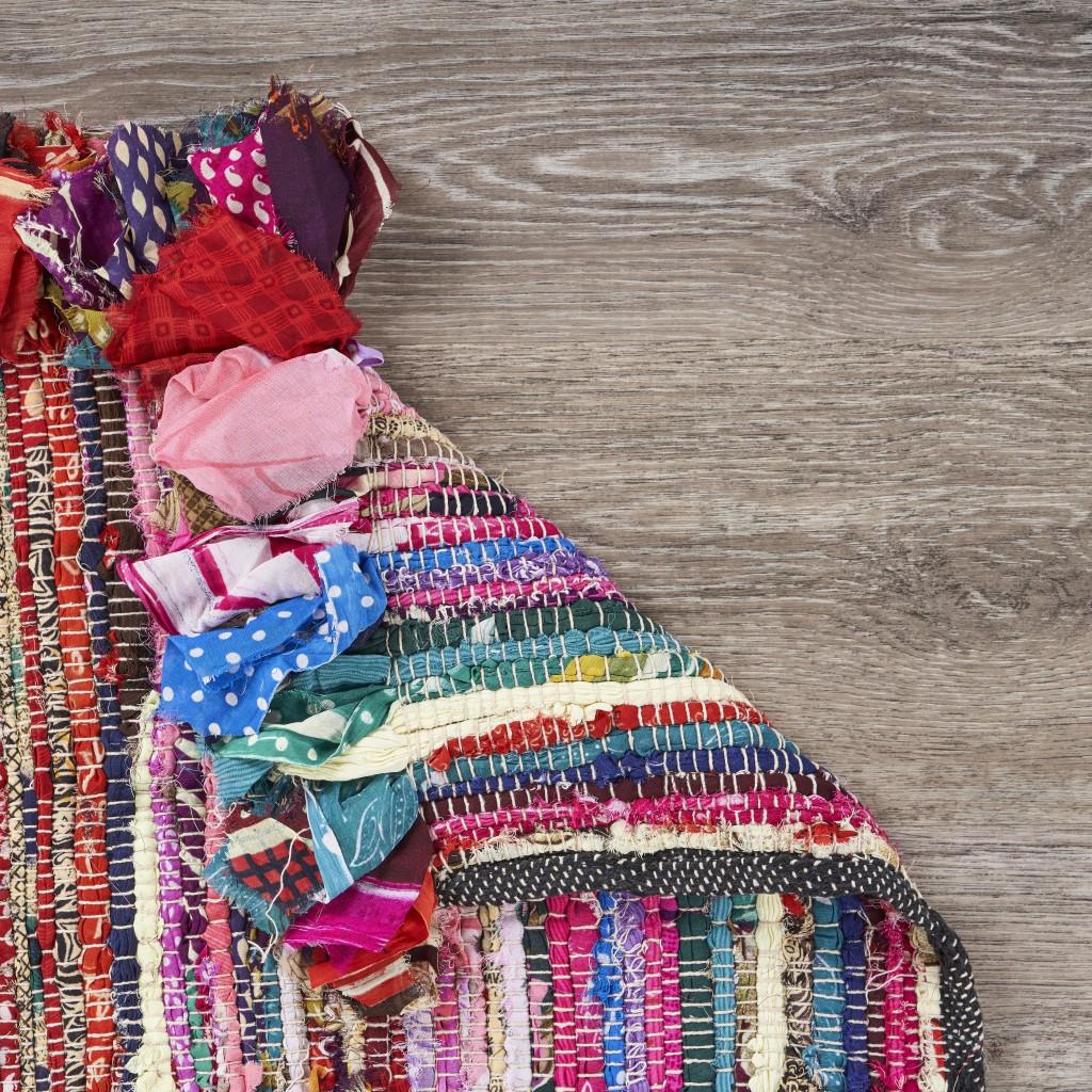 2’ x 3’ Colorful Fringed Striped Scatter Rug