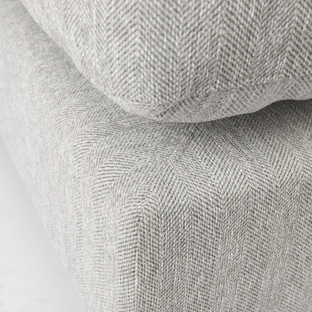 Light Gray Fabric Covered Half Ottoman