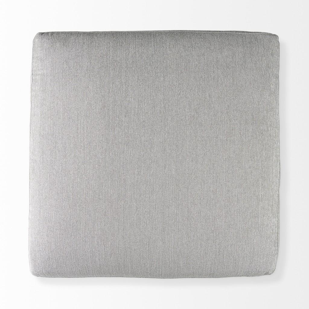 Light Gray Fabric Covered Full Size Ottoman