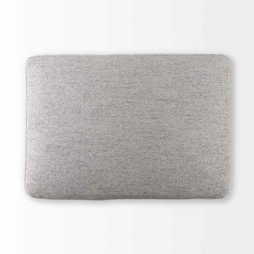 Gray Fabric Covered Half Ottoman