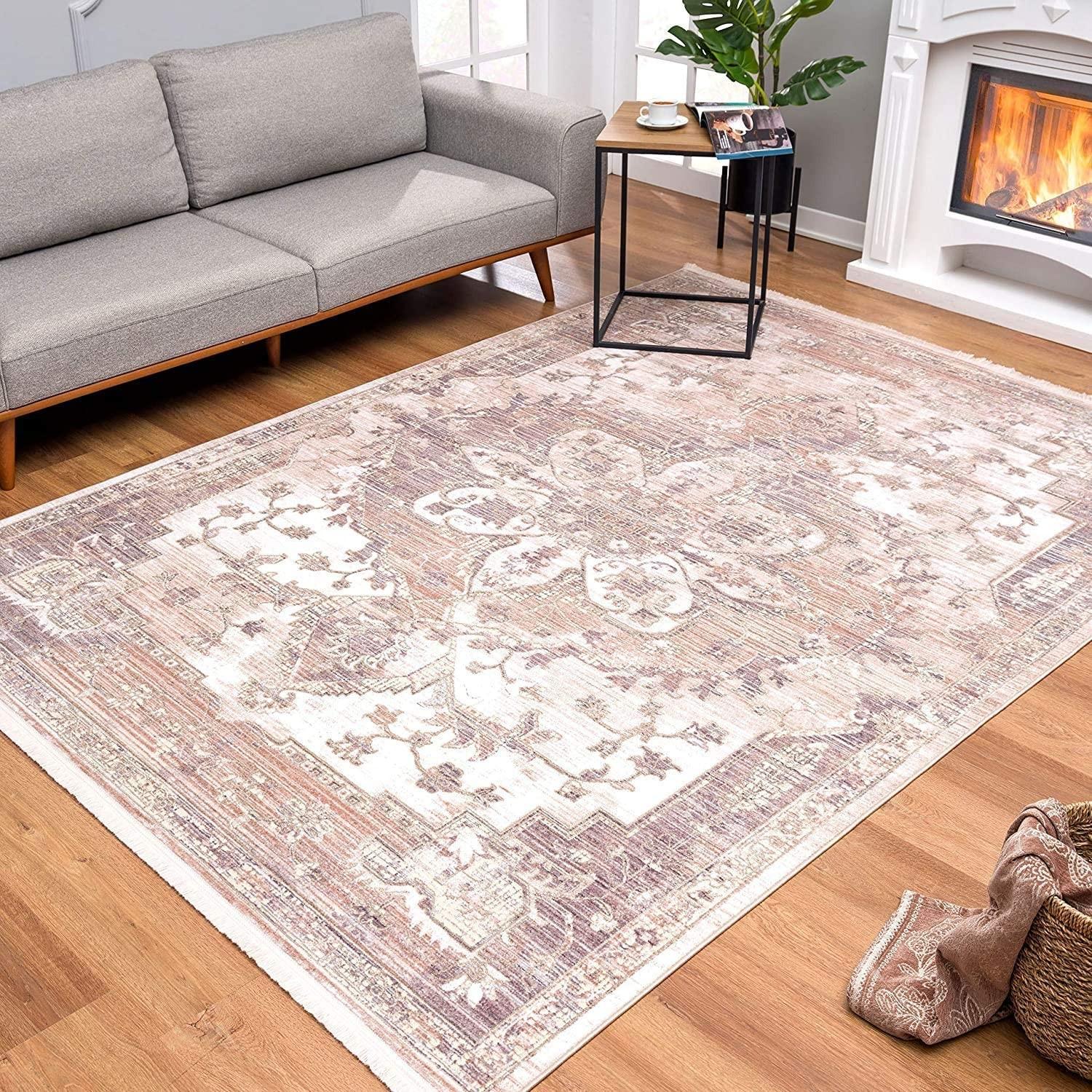 2’ x 20’ Beige Classic Medallion Runner Rug