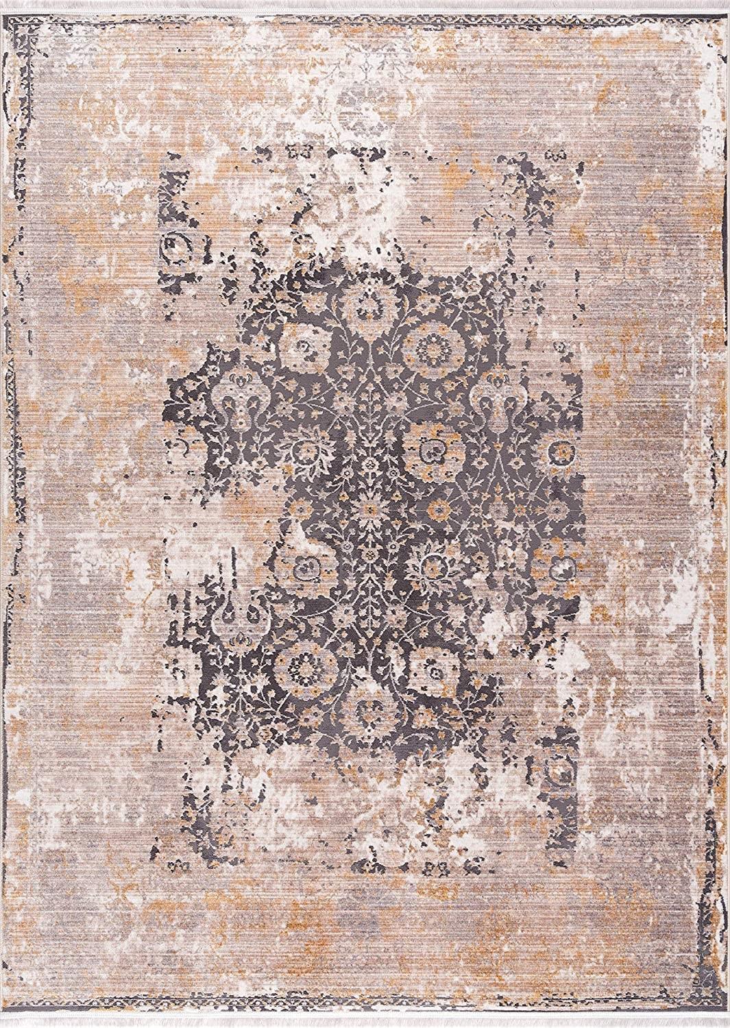 7’ x 9’ Gray Washed Out Persian Area Rug