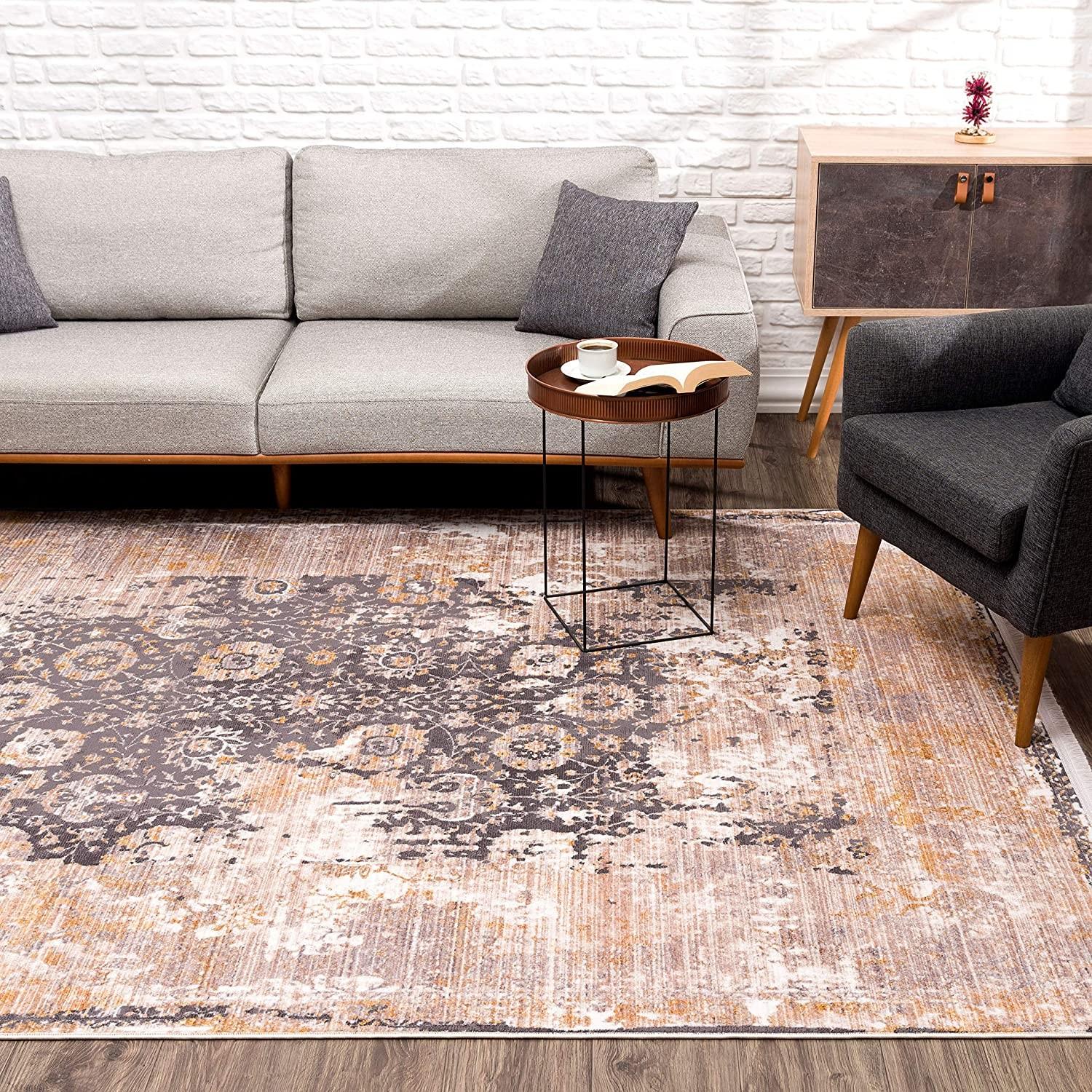 8’ x 11’ Gray Washed Out Persian Area Rug