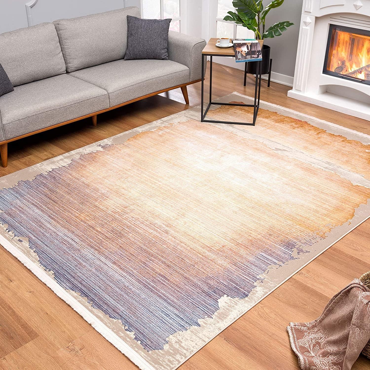 2’ x 10’ Beige Faded Sunset Runner Rug