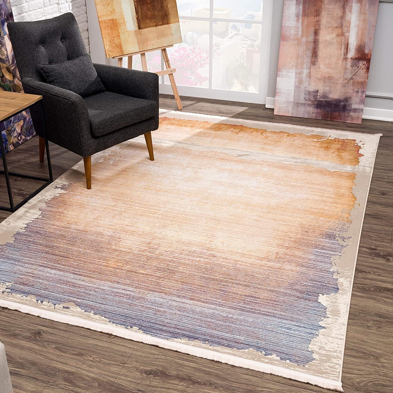 2’ x 20’ Beige Faded Sunset Runner Rug