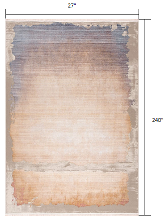 2’ x 20’ Beige Faded Sunset Runner Rug