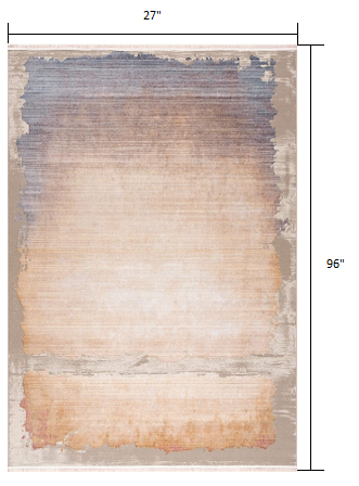 2’ x 8’ Beige Faded Sunset Runner Rug