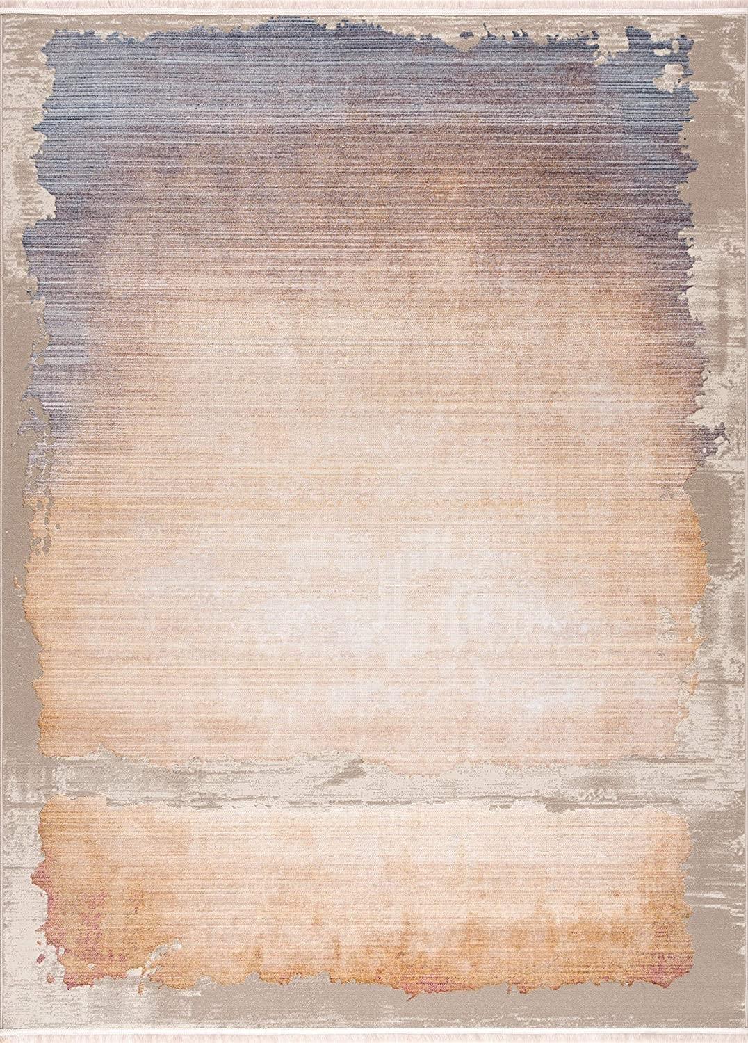 5’ x 8’ Beige Faded Sunset Area Rug