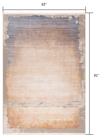 5’ x 8’ Beige Faded Sunset Area Rug