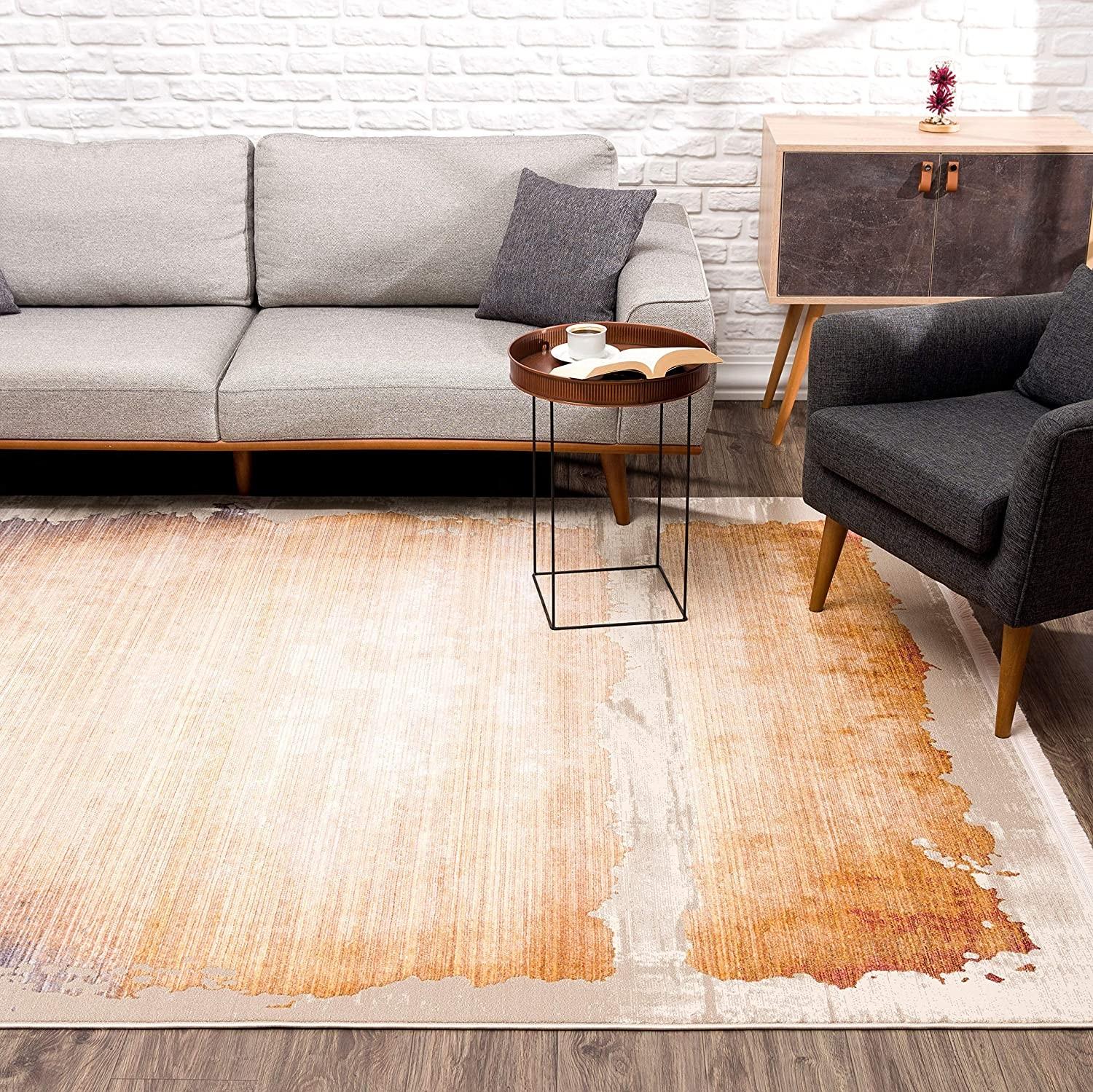 8’ x 11’ Beige Faded Sunset Area Rug