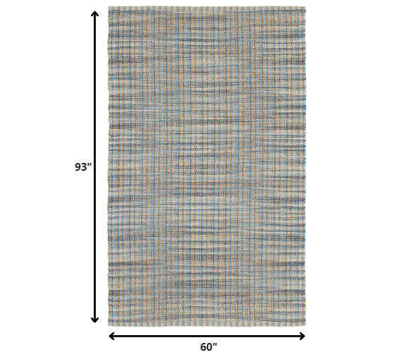 5’ x 8’ Navy and Natural Interwoven Area Rug