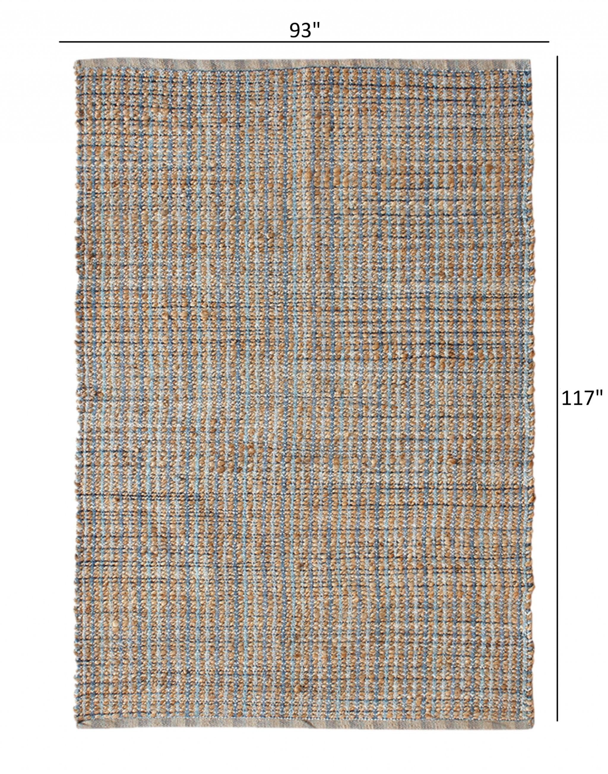 8’ x 10’ Navy and Natural Interwoven Area Rug