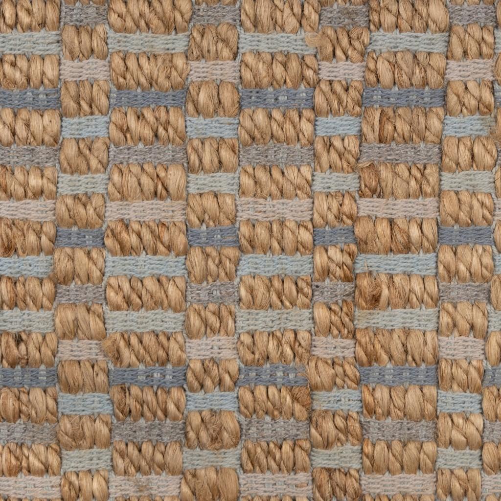 9’ x 12’ Sky Blue and Tan Interwoven Area Rug