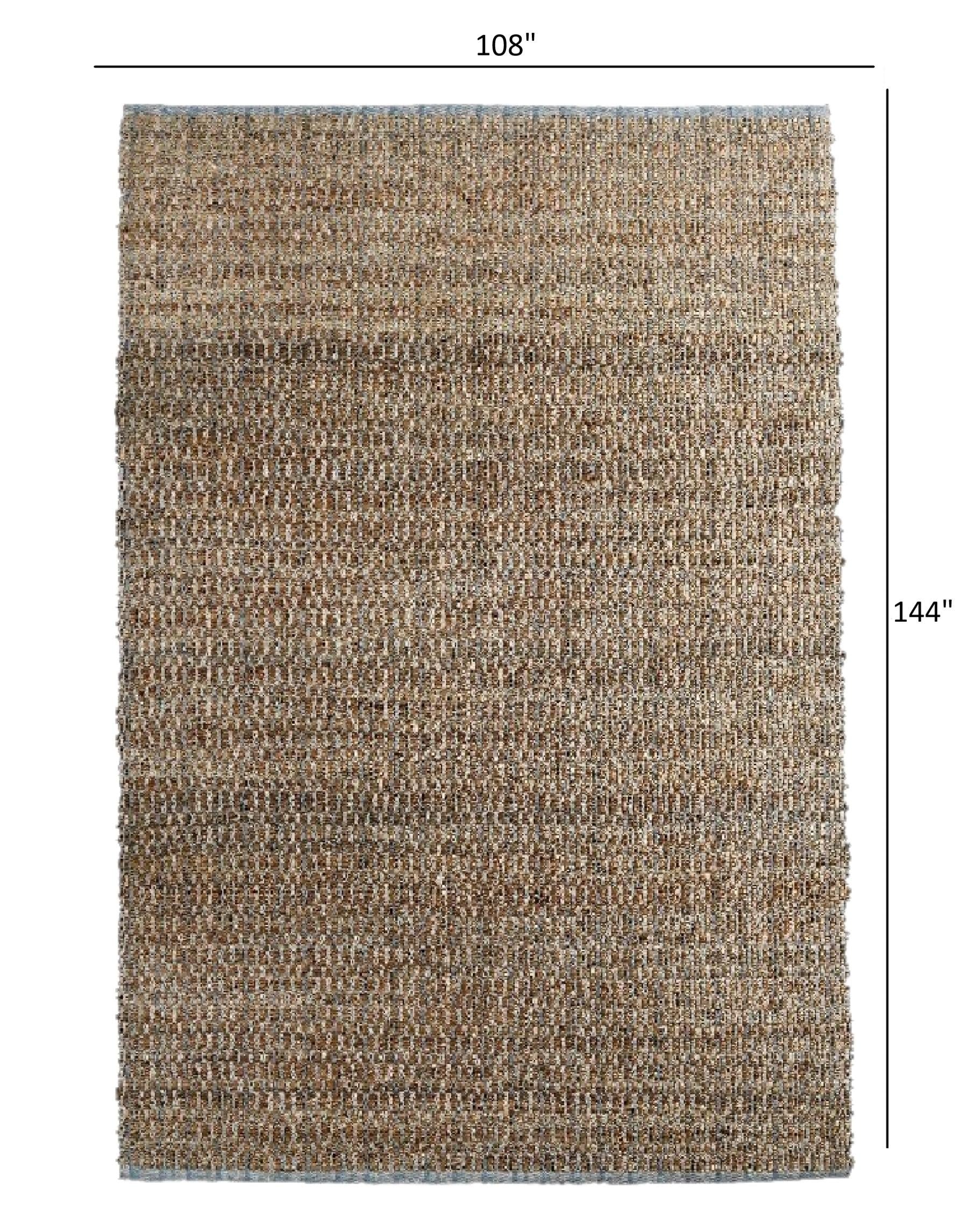 9’ x 12’ Sky Blue and Tan Interwoven Area Rug