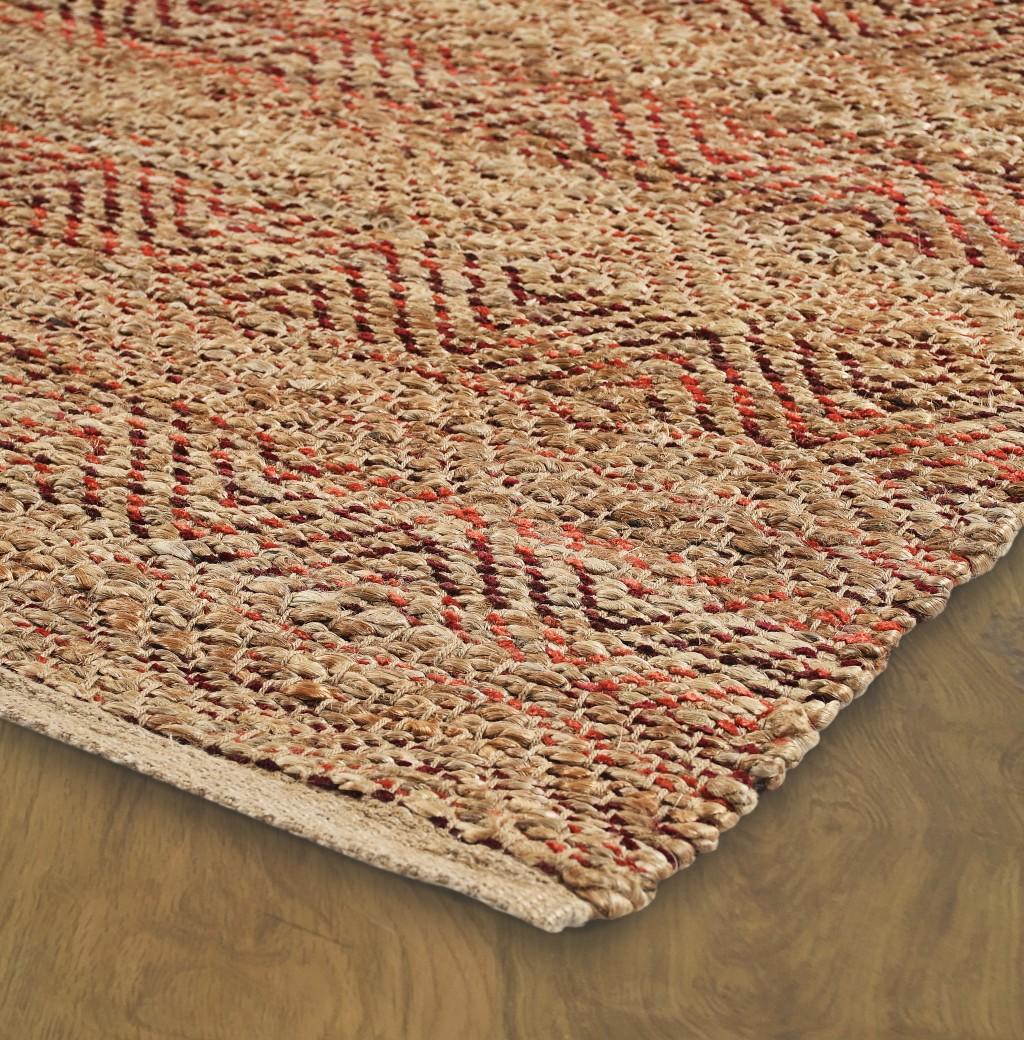 9’ x 12’ Burgundy and Tan Ombre Area Rug