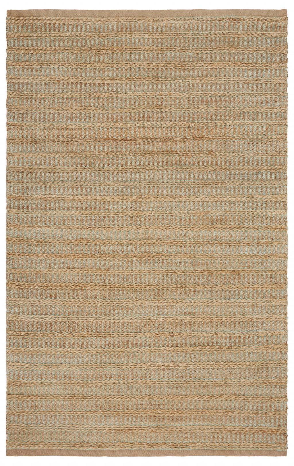 8’ x 10’ Tan and Seafoam Braided Area Rug Default Title